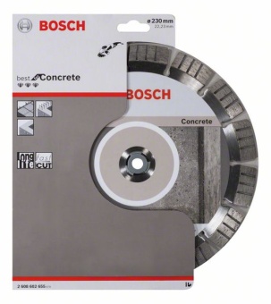 Алмазный отрезной круг для болгарки по бетону БОШ  Best (лучший) for Concrete 230 x 22,23 x 2,4 x 15 mm 2608602655